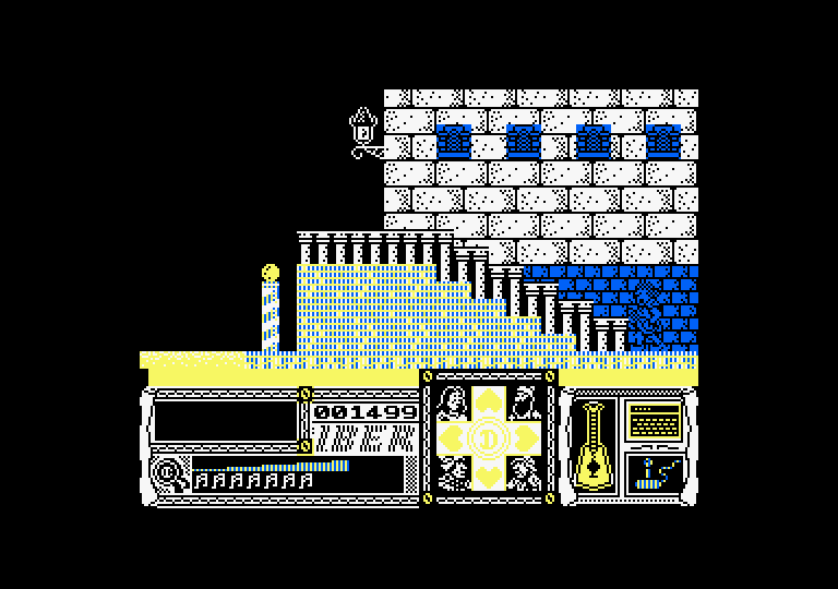 Casanova Amstrad CPC Screenshot: Dead end, but I can head up the stairs.