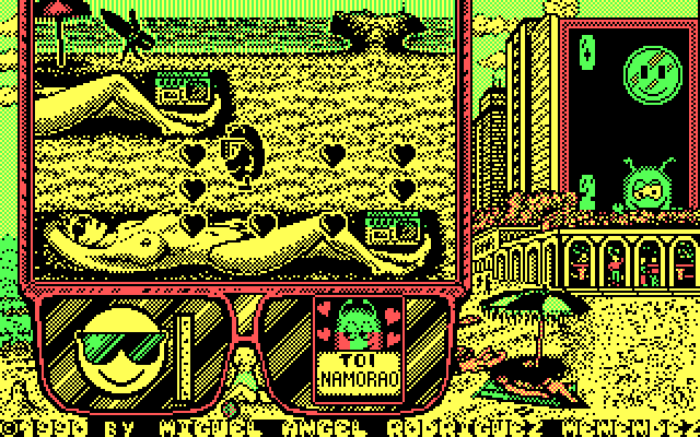 Toi Acid Game IBM PC/Compatibles Screenshot: Admiring sunbathers...