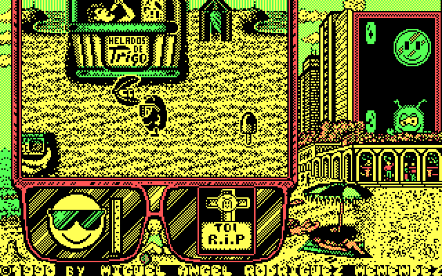 Toi Acid Game IBM PC/Compatibles Screenshot: On to the beach scene.