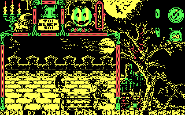 Toi Acid Game IBM PC/Compatibles Screenshot: Starting the haunted house level.