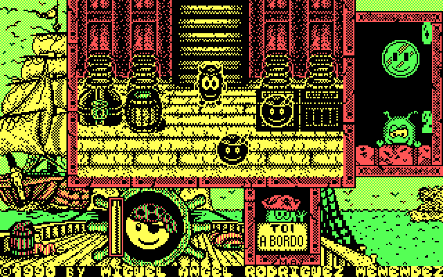 Toi Acid Game IBM PC/Compatibles Screenshot: Entering the lower deck on the pirate ship.