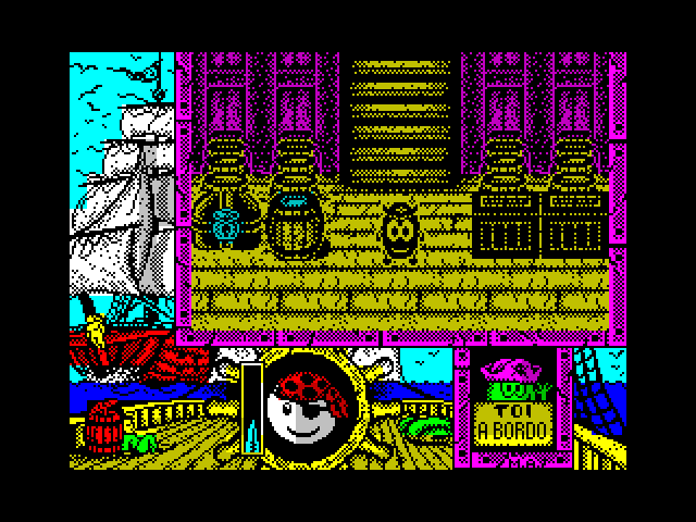 Toi Acid Game ZX Spectrum Screenshot: The lower deck of the ship.