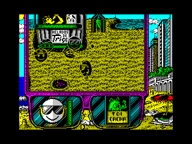 Toi Acid Game ZX Spectrum Screenshot: Don't get eaten by clams or fall in the holes!