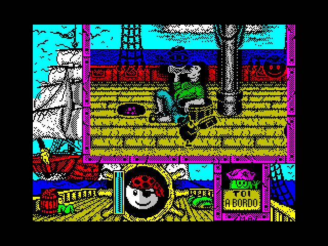 Toi Acid Game ZX Spectrum Screenshot: Drinking something again...