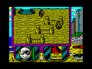 Toi Acid Game for ZX Spectrum - Some sandcastles block the path in this direction.