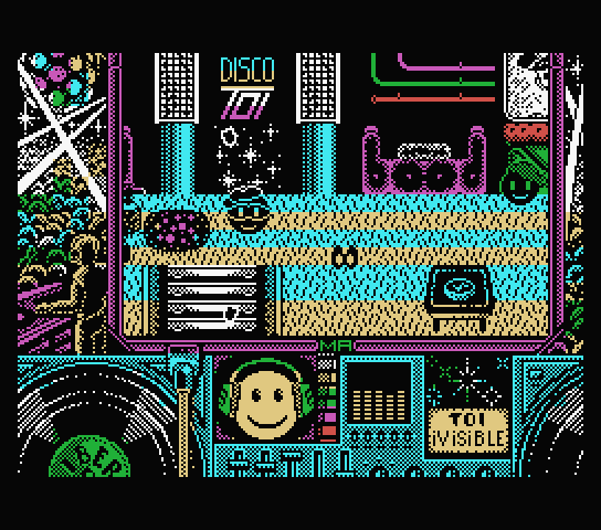 Toi Acid Game MSX Screenshot: I'm invisible after drinking something!