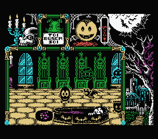 Toi Acid Game MSX Screenshot: Looks like the throne room...
