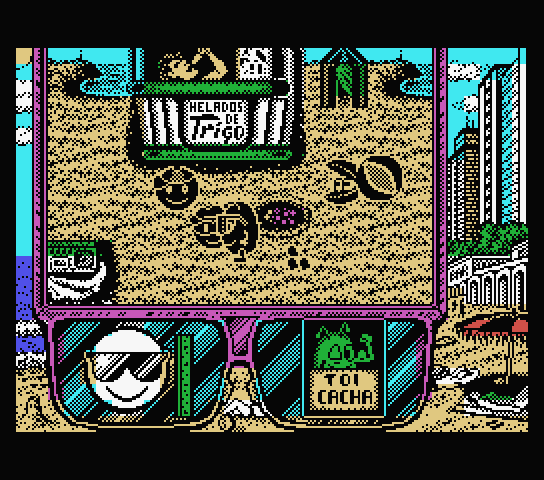 Toi Acid Game MSX Screenshot: Exploring the beach...