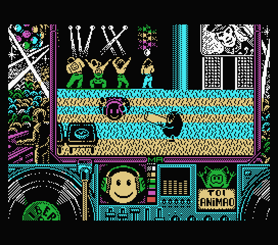 Toi Acid Game MSX Screenshot: Drinking something suspicious...