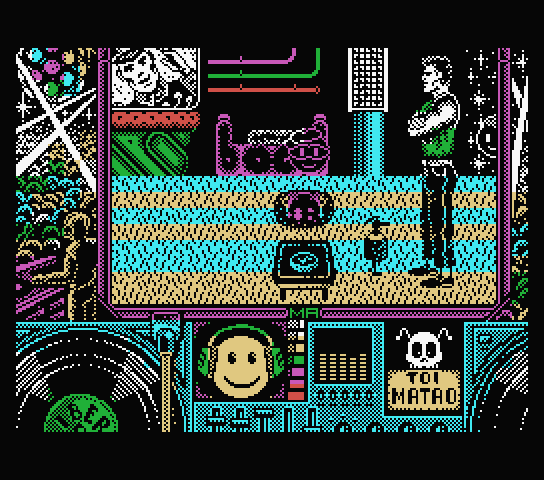 Toi Acid Game MSX Screenshot: Oops, fell into a hole...