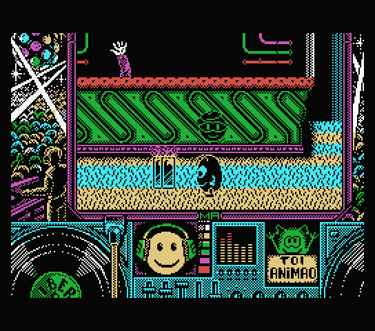 Toi Acid Game MSX Screenshot: Don't get hit by drinks falling off the bar.