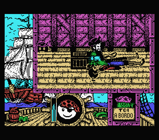 Toi Acid Game MSX Screenshot: Found another drink...