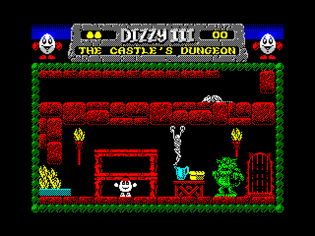 Fantasy World Dizzy ZX Spectrum Screenshot: Game start.