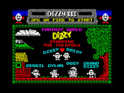 Fantasy World Dizzy for ZX Spectrum - Title screen.
