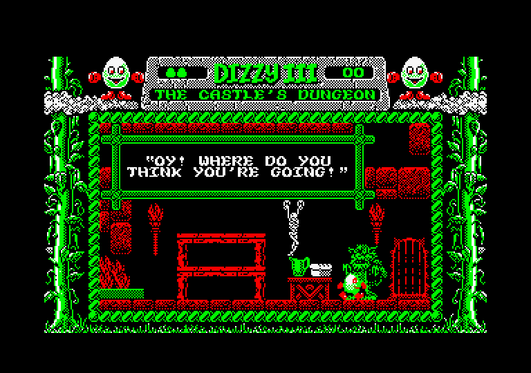 Fantasy World Dizzy Amstrad CPC Screenshot: Just where do you think you're going?