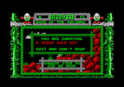 Fantasy World Dizzy for Amstrad CPC - The inventory menu.