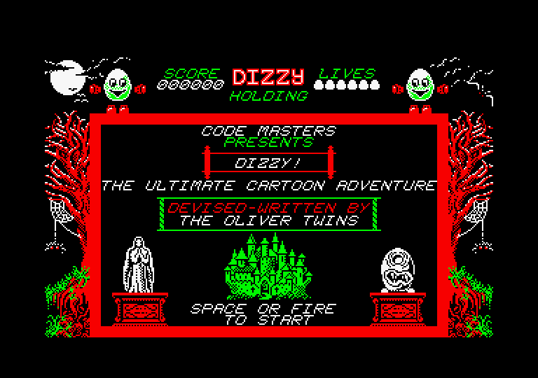 Dizzy: The Ultimate Cartoon Adventure Amstrad CPC Screenshot: Title screen.