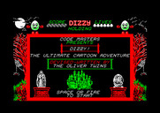 Dizzy: The Ultimate Cartoon Adventure for Amstrad CPC - Title screen.