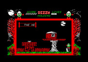 Dizzy: The Ultimate Cartoon Adventure for Amstrad CPC - More spiders outside this house...