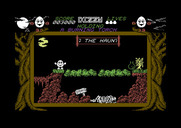 Dizzy: The Ultimate Cartoon Adventure for Commodore 64 - A danger sign...is this bridge safe?