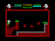 Dizzy: The Ultimate Cartoon Adventure for ZX Spectrum - Try to hop your way across this river...