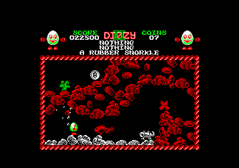 Treasure Island Dizzy Amstrad CPC Screenshot: A large fish approaches!