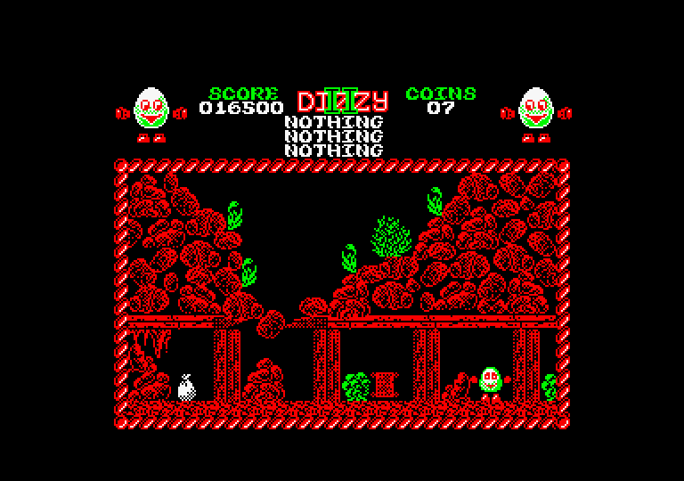 Treasure Island Dizzy Amstrad CPC Screenshot: The path here is blocked.