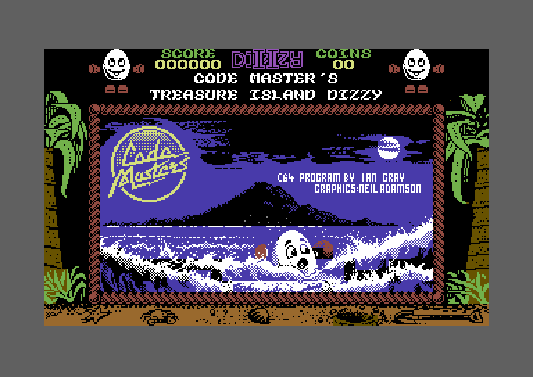 Treasure Island Dizzy Commodore 64 Screenshot: Loading screen.