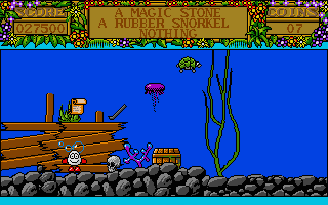 Treasure Island Dizzy Atari ST Screenshot: More underwater adventures...