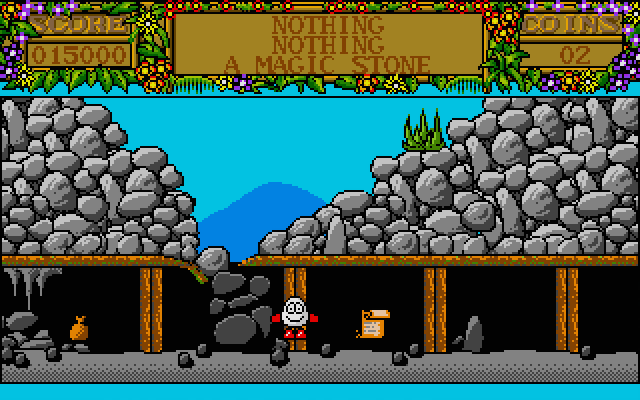 Treasure Island Dizzy Atari ST Screenshot: The path is currently blocked.