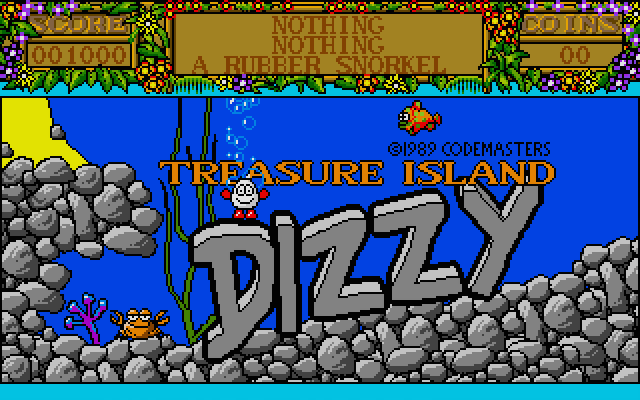 Treasure Island Dizzy Atari ST Screenshot: Title screen.