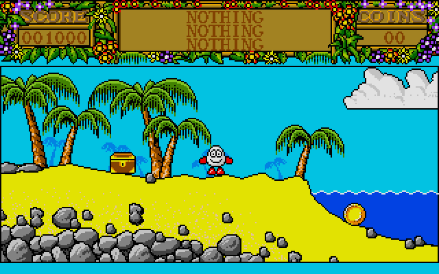 Treasure Island Dizzy Atari ST Screenshot: Game start.