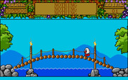 Treasure Island Dizzy for Atari ST - Crossing a bridge.