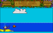 Treasure Island Dizzy for Atari ST - Dizzy can swim once the snorkel is acquired.