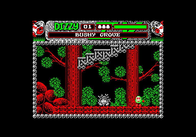 Magicland Dizzy Amstrad CPC Screenshot: Entering a forest...