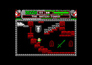 Magicland Dizzy for Amstrad CPC - Climbing up the watch-tower.