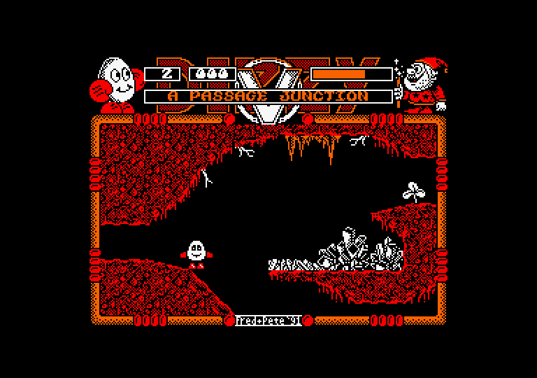 Spellbound Dizzy Amstrad CPC Screenshot: Which way should I try going?