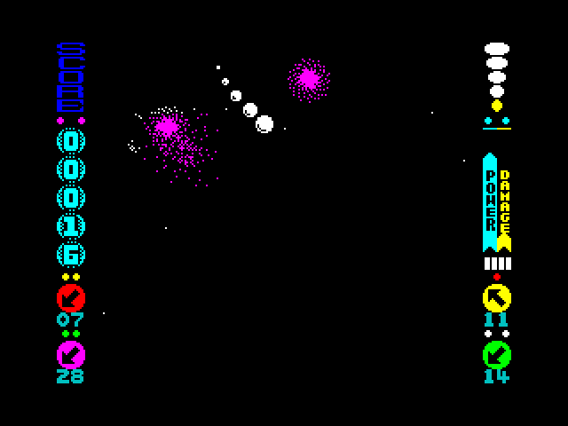 Solar Empire ZX Spectrum Screenshot: Flying through space...