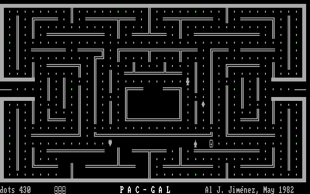 Pac-Gal IBM PC/Compatibles Screenshot: I'm being chased!