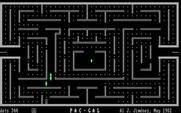 Pac-Gal for IBM PC/Compatibles - You are temporarily safe after eating a green dot.