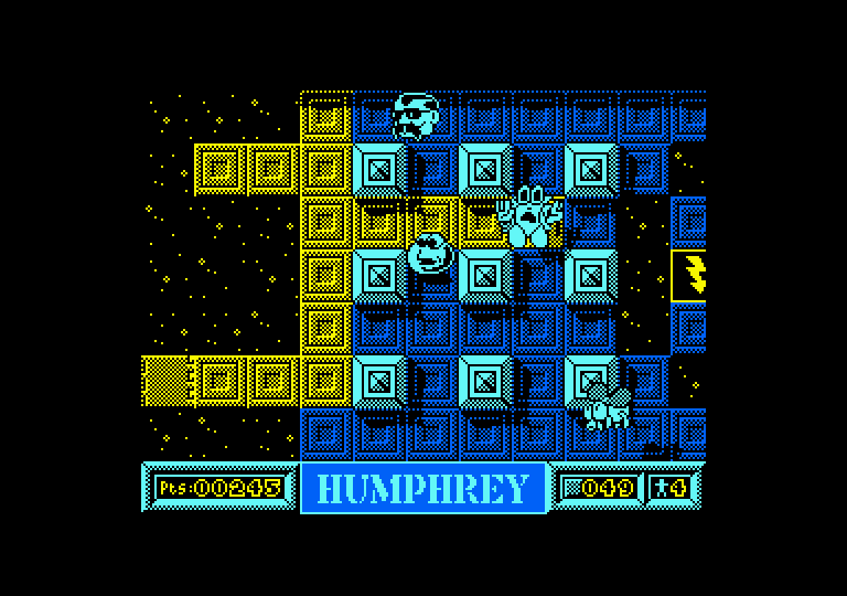 Humphrey Amstrad CPC Screenshot: Jumping up in the air.