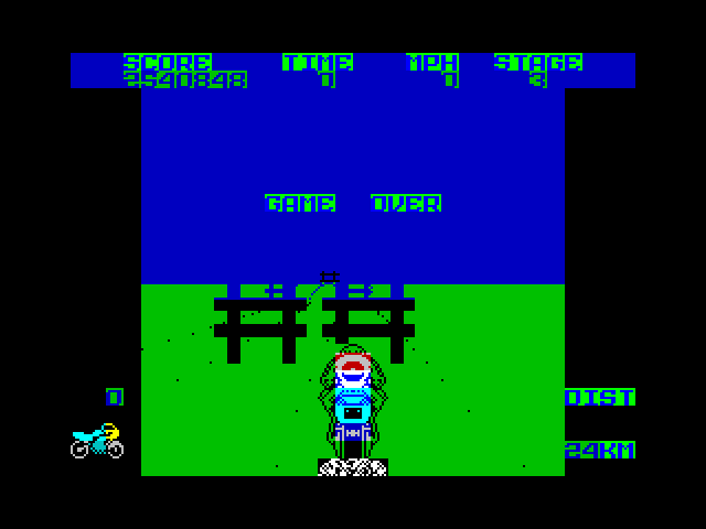 Super Bike TransAm ZX Spectrum Screenshot: I ran out of time...game over.