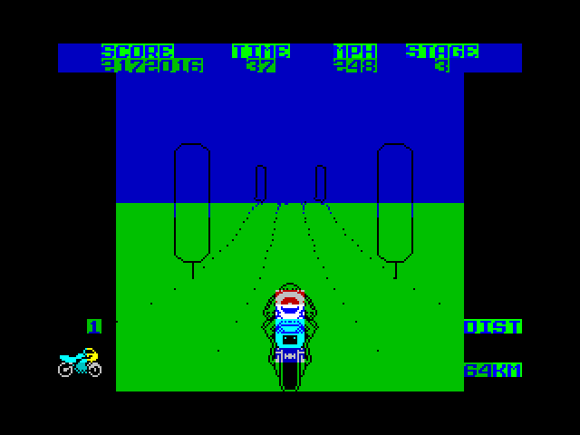 Super Bike TransAm ZX Spectrum Screenshot: Racing continues...