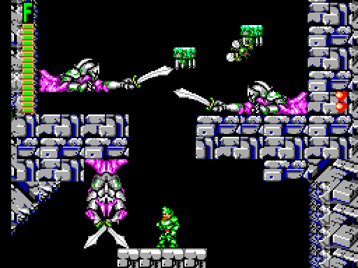 Ghouls 'N Ghosts Sega Master System Screenshot: Narrow path ahead!