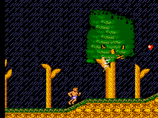 Ghouls 'N Ghosts Sega Master System Screenshot: A dark and stormy night.