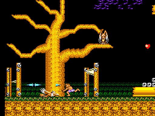 Ghouls 'N Ghosts Sega Master System Screenshot: Attacking an opponent...