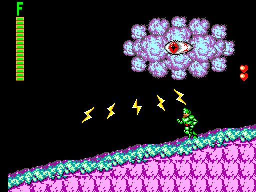 Ghouls 'N Ghosts Sega Master System Screenshot: Avoid the lightning bolts!