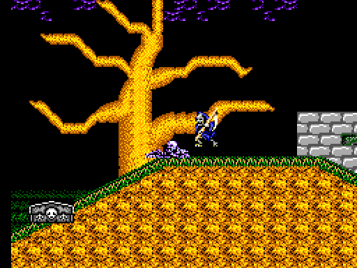 Ghouls 'N Ghosts Sega Master System Screenshot: I've turned to a pile of bones...