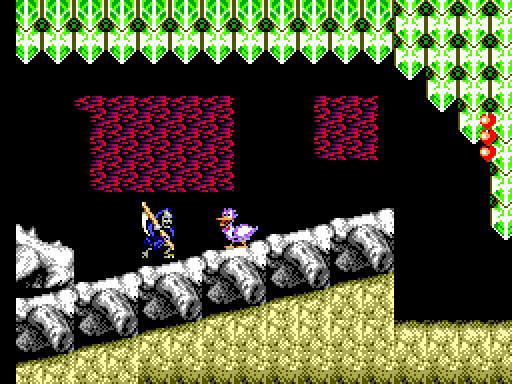 Ghouls 'N Ghosts Sega Master System Screenshot: I've been turned into a chicken!