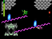 Ghouls 'N Ghosts for Sega Master System - The platforms move here, don't get dragged into the flames!